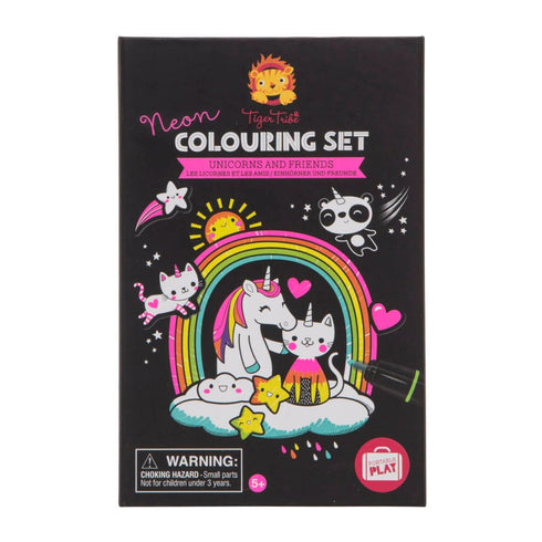 TIGER TRIBE - Neon Colouring Set - Unicorns and Friends